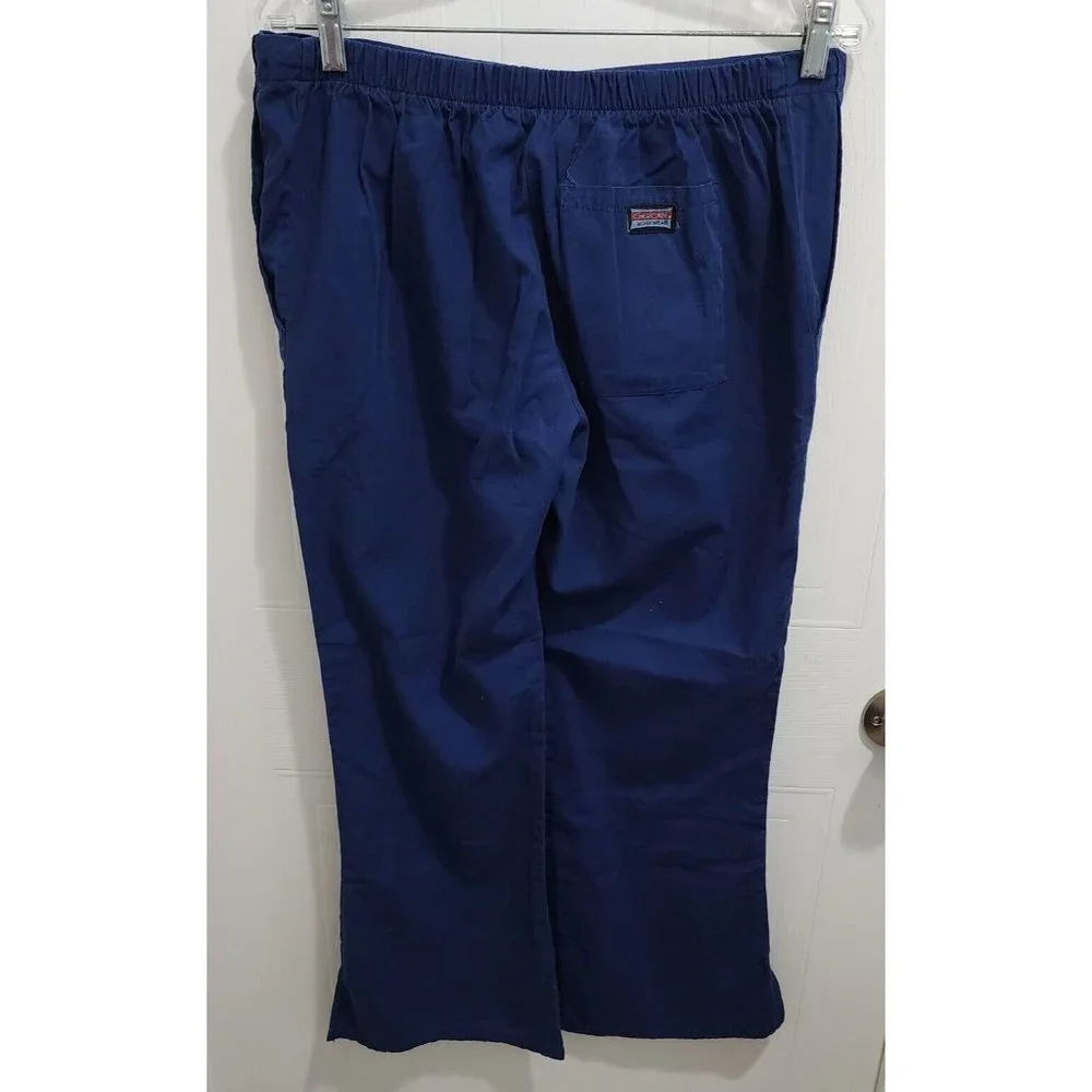 x2 Cherokee Workwear Pull On Scrub Pants Style‎ 4101P Solid Navy Blue Size Small